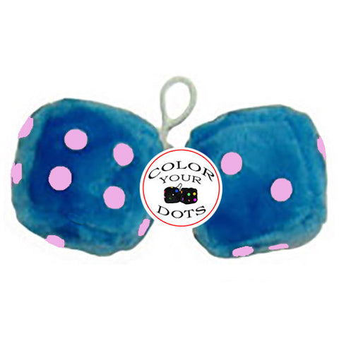 4 Inch Bubblegum Blue Furry Dice