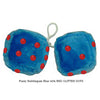 4 Inch Bubblegum Blue Furry Dice with RED GLITTER DOTS