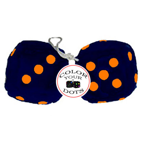 4 Inch Dark Blue Fluffy Dice