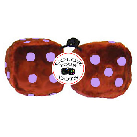 3 Inch Brown Furry Dice