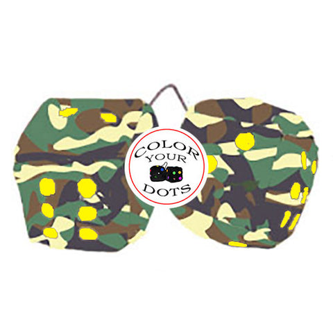 4 Inch Camouflage Fuzzy Dice