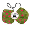 4 Inch Avocado Green Furry Dice