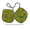 4 Inch Avocado Green Furry Dice with Light Brown Dots