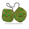 4 Inch Avocado Green Furry Dice with Dark Green Dots