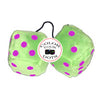 4 Inch Lime Green Fuzzy Dice