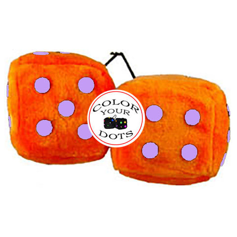 3 Inch Orange Fuzzy Dice