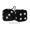 3 Inch Black Fuzzy Dice with Grey Dots
