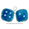 3 Inch Bubblegum Blue Fuzzy Dice with Light Blue Dots
