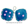 4 Inch Bubblegum Blue Furry Dice with Light Pink Dots