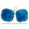 4 Inch Bubblegum Blue Furry Dice with ROYAL NAVY BLUE GLITTER DOTS