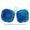 4 Inch Bubblegum Blue Furry Dice with HOT PINK GLITTER DOTS