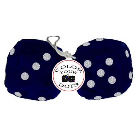 3 Inch Dark Blue Furry Dice