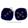 3 Inch Dark Blue Furry Dice with Dark Brown Dots