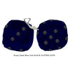 3 Inch Dark Blue Furry Dice with BLACK GLITTER DOTS