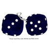 3 Inch Dark Blue Furry Dice with WHITE GLITTER DOTS