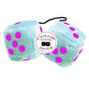 3 Inch Light Blue Fluffy Dice