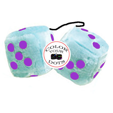 4 Inch Light Blue Plush Dice
