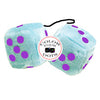 4 Inch Light Blue Plush Dice