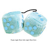 4 Inch Light Blue Plush Dice with Light Blue Dots