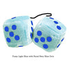 4 Inch Light Blue Plush Dice with Royal Navy Blue Dots