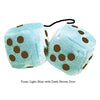 4 Inch Light Blue Plush Dice with Dark Brown Dots