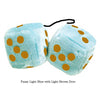 4 Inch Light Blue Plush Dice with Light Brown Dots
