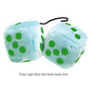 4 Inch Light Blue Plush Dice with Dark Green Dots