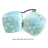4 Inch Light Blue Plush Dice with Grey Dots