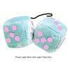 4 Inch Light Blue Plush Dice with Light Pink Dots