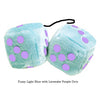 4 Inch Light Blue Plush Dice with Lavender Purple Dots