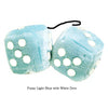 4 Inch Light Blue Plush Dice with White Dots