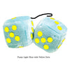 4 Inch Light Blue Plush Dice with Yellow Dots