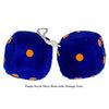 3 Inch Royal Navy Blue Plush Dice with Orange Dots