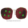 3 Inch Burgundy Fuzzy Dice with Dark Green Dots