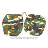 3 Inch Camouflage Fuzzy Dice with Light Brown Dots