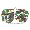 3 Inch Camouflage Fuzzy Dice with White Dots