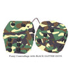 4 Inch Camouflage Fluffy Dice with BLACK GLITTER DOTS