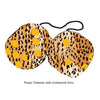 3 Inch Cheetah Fuzzy Dice with Goldenrod Dots
