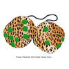 3 Inch Cheetah Fuzzy Dice with Dark Green Dots