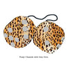 3 Inch Cheetah Fuzzy Dice with Grey Dots