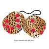 3 Inch Cheetah Fuzzy Dice with Red Dots