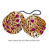 3 Inch Cheetah Fuzzy Dice with HOT PINK GLITTER DOTS