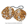 3 Inch Cheetah Fuzzy Dice with SILVER GLITTER DOTS