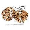 3 Inch Cheetah Fuzzy Dice with WHITE GLITTER DOTS