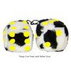 4 Inch Cow Fluffy Dice with Yellow Dots