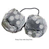 3 Inch Grey Fuzzy Dice with Grey Dots