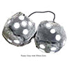 3 Inch Gray Fuzzy Dice with White Dots