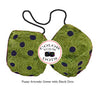 4 Inch Avocado Green Furry Dice with Black Dots