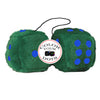 3 Inch Dark Green Furry Dice