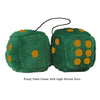 4 Inch Dark Green Fluffy Dice with Light Brown Dots
